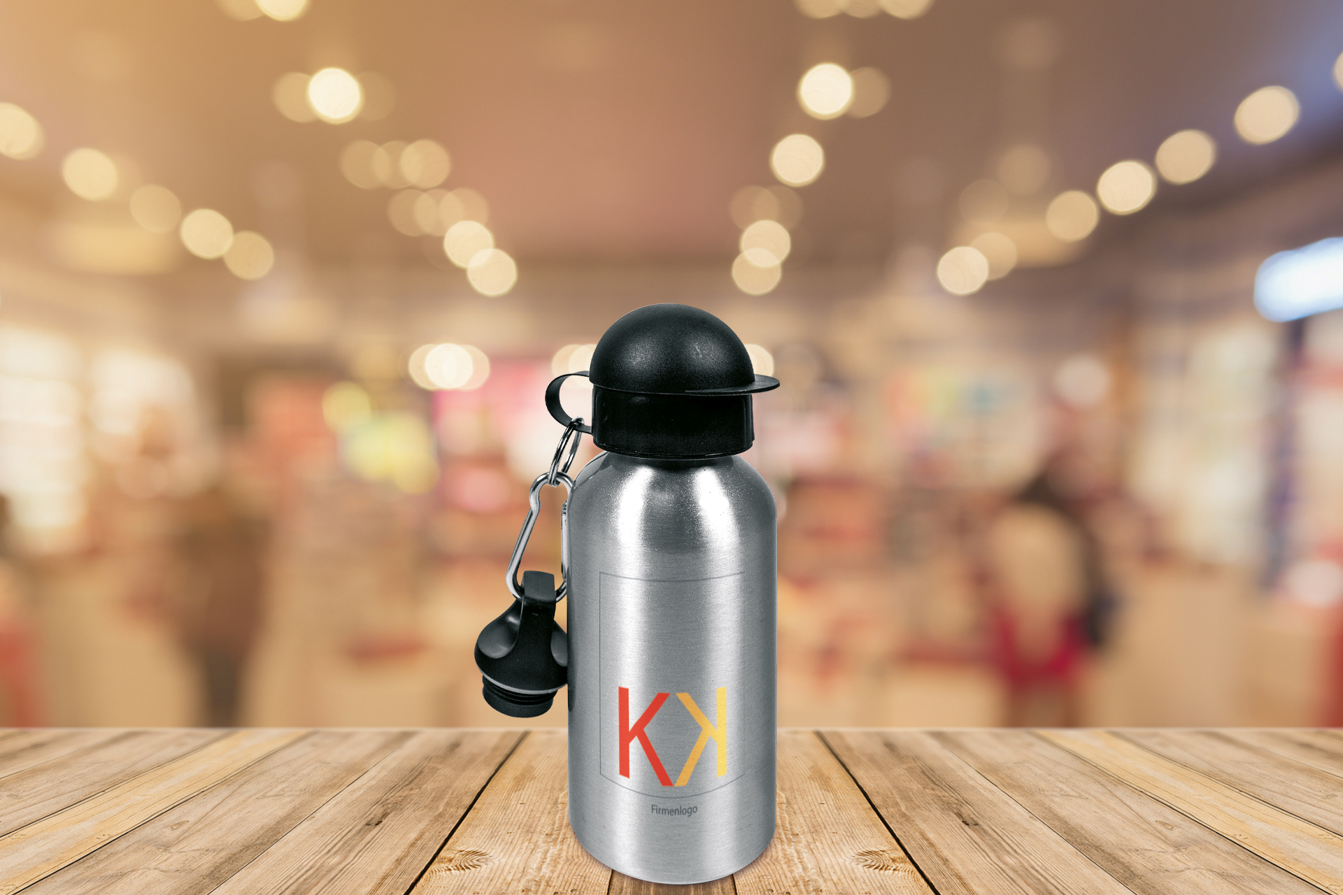Aluminium-Trinkflasche, 500 ml, silber und weiß Aluminium-Trinkflasche, 500 ml, silber und weiß