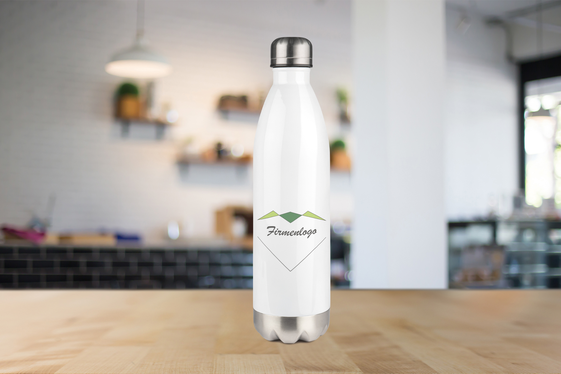 Edelstahl-Thermoflasche, 750 ml, silber oder weiß 