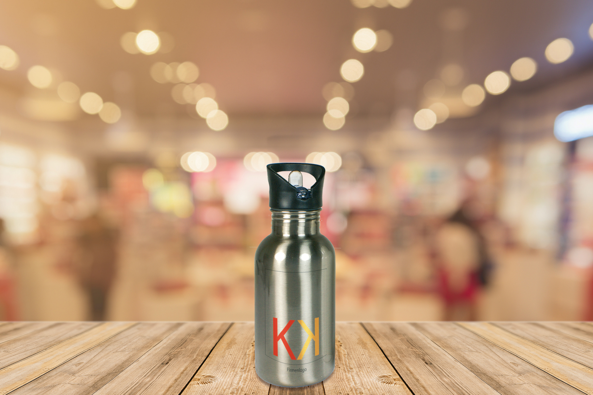 Edelstahl-Trinkflasche, 500 ml, silber und weiß Edelstahl-Trinkflasche, 500 ml, silber und weiß