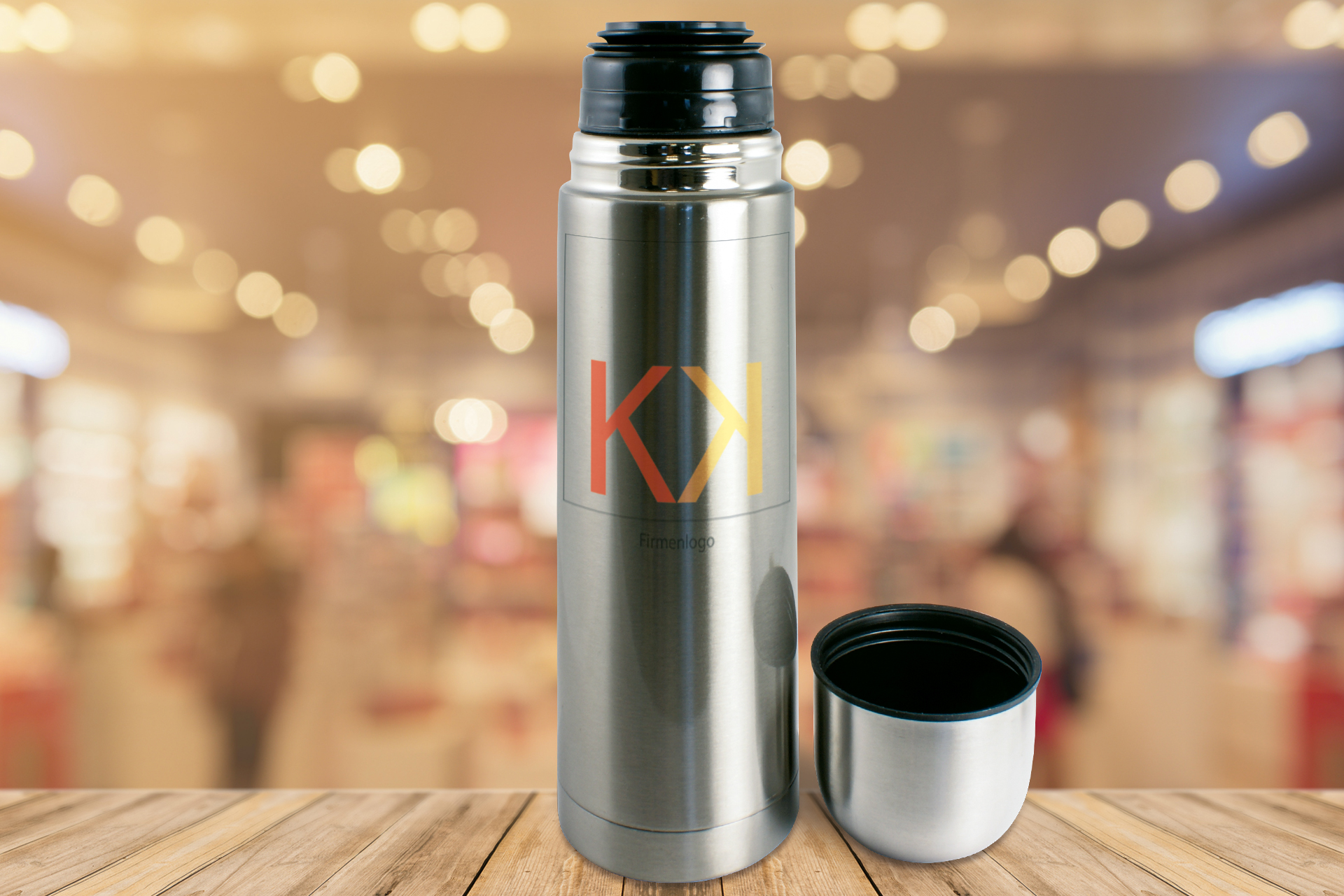 Edelstahl-Thermoflasche, 750 ml, silber oder weiß Edelstahl-Thermoflasche, 750 ml, silber oder weiß